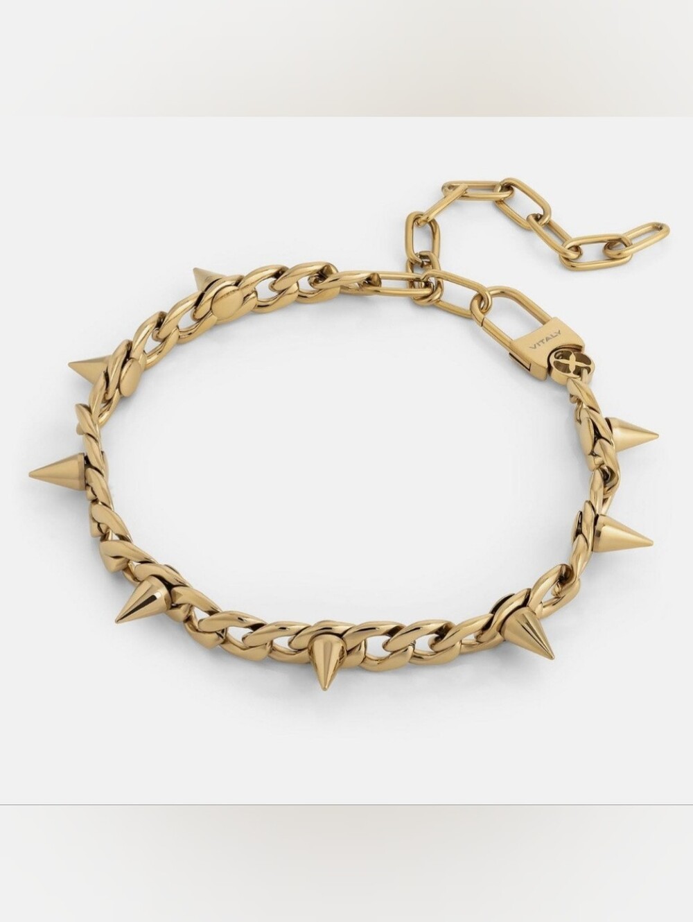 VITALY Gold Tone Spike Choker Necklace
